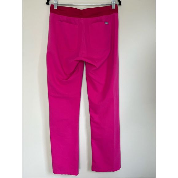 FIGS Livingston Basic Scrub Pants in Shocking Pink - Picture 2 of 4